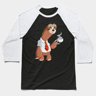 Smiling Sloth With Coffee Baseball T-Shirt